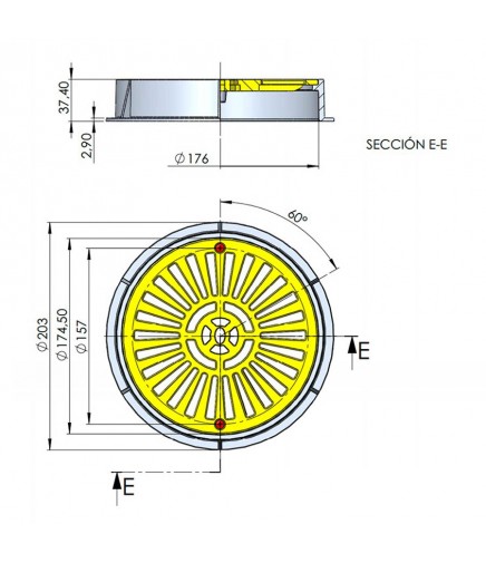 Rejilla de Drenaje Ø 200 ABS AstralPool 00280 2