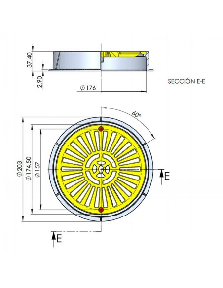 Rejilla de Drenaje Ø 200 ABS AstralPool 00280