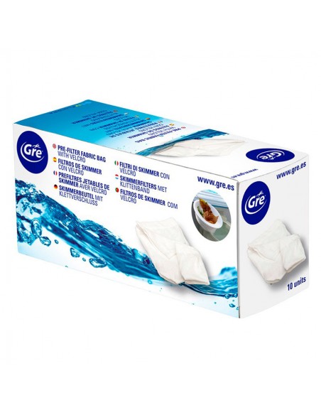 Filtros de skimmer con velcro 10 unidades GRE FSK10