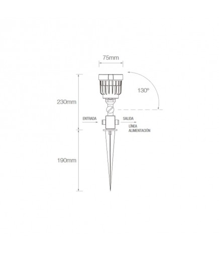 Piqueta de Jardín con Luz Led Color Azul 7W 8425160245283 2