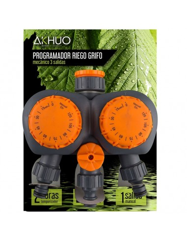 Programador de Riego Mecánico con 3 Salidas AKHUO 8425160410117