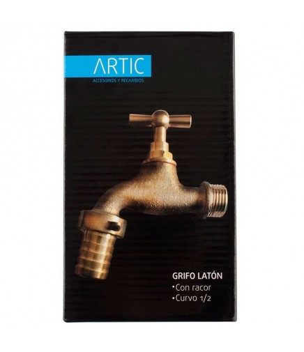 Grifo de Jardín Fabricado en Latón con Racor Curvo 1/2" 2