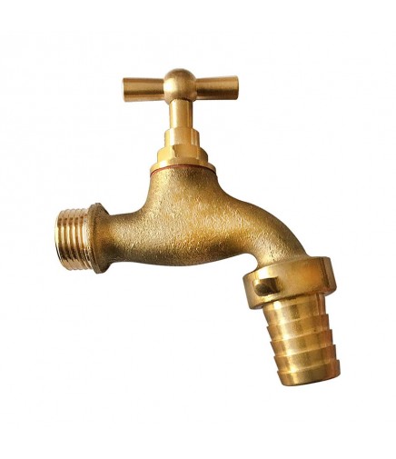Grifo de Jardín Fabricado en Latón con Racor Curvo 1/2"