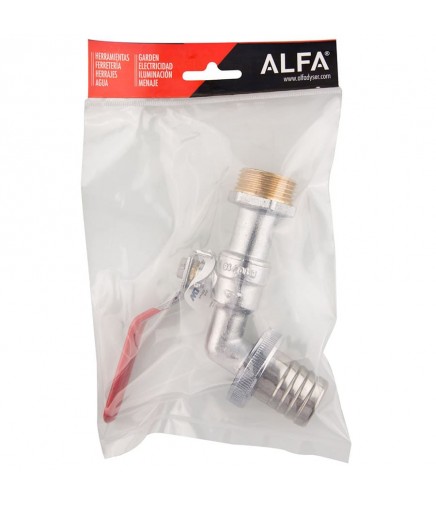 Grifo esfera para jardín fabricado en latón con acabado cromado 2