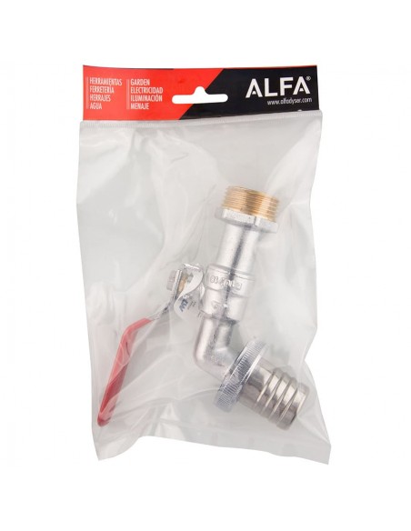 Grifo esfera para jardín fabricado en latón con acabado cromado