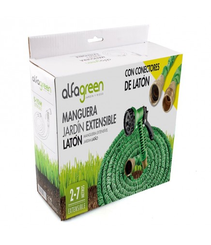 Manguera de Riego Extensible 7 Metros con Conectores en Latón 2